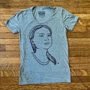 Greta Thunberg heather gray tee tshirt top ray gun snug small ethical soft comfy